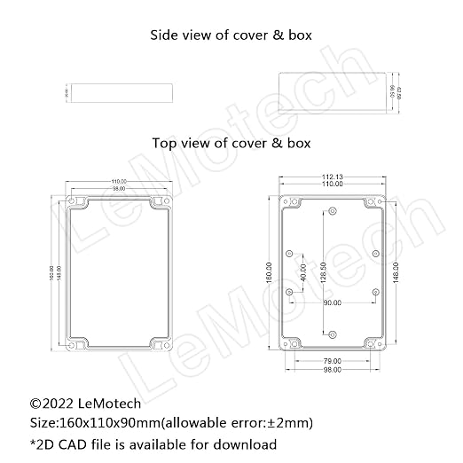 LeMotech Electrical Box ABS Plastic Project Box IP65 Waterproof Junction Box - Image 8