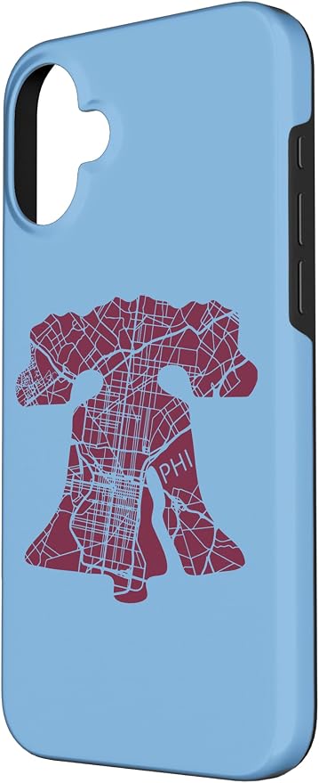 Philadelphia Street Map Liberty Bell Vintage Maroon Philly Case - Image 2