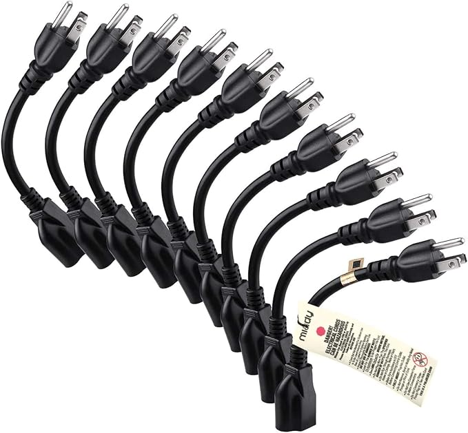 Miady Short Power Extension Cord Outlet Saver, 3 Prong - Image 6