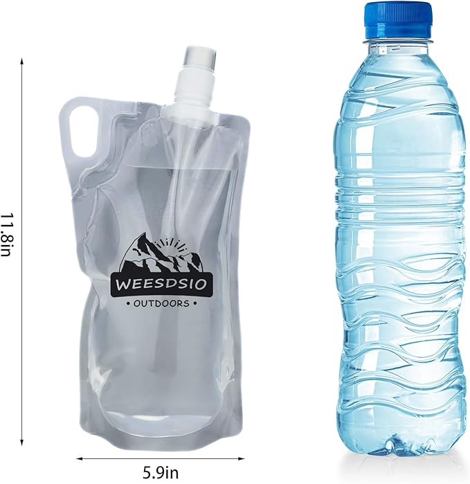 5-Pack 1L Hiking Collapsible Water Bottles - Image 7