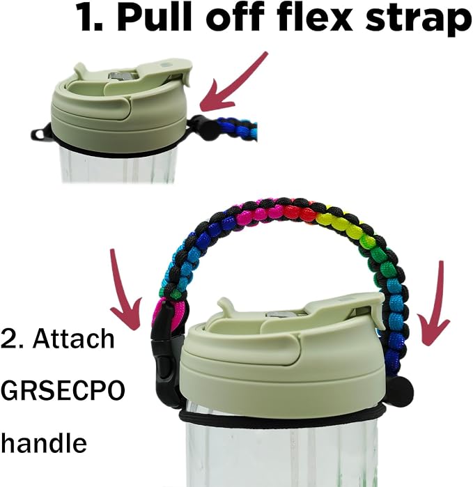 Water Bottle Handle Strap Paracord Handle Strap Cord - Image 2
