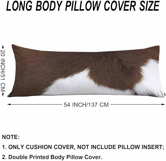 Decorative Home Body Pillow Covers Brown Cowhide, Body Pillow Cushion Cases Cow - Image 6