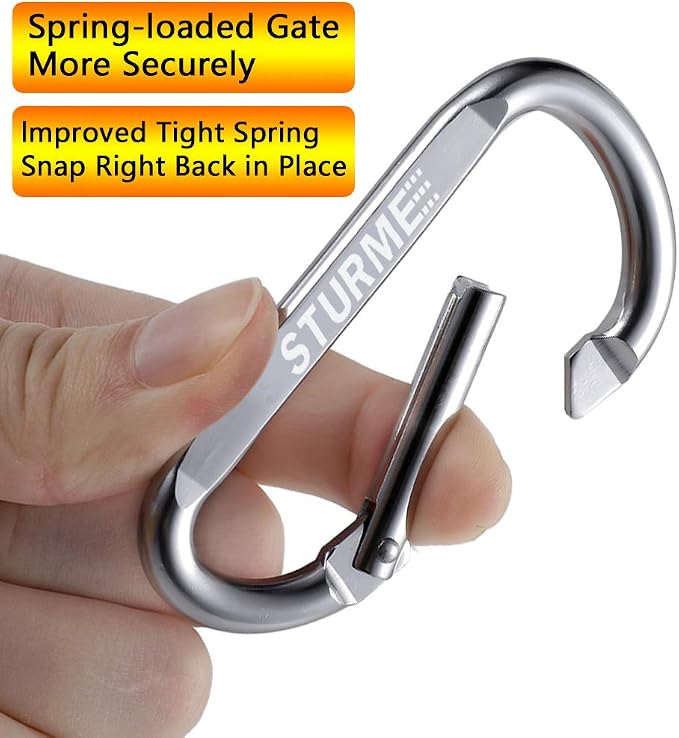20pcs 2.7" Carabiner Clip Durable Carabeaner Hooks Small Carabiner D Clip - Image 2