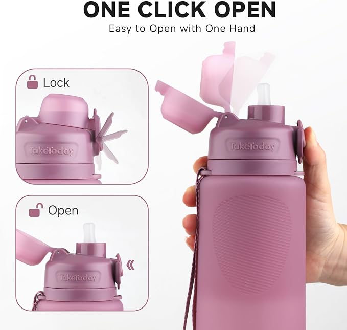 TakeToday Collapsible Water Bottles 32oz, Foldable Travel Water Bottle - Image 5