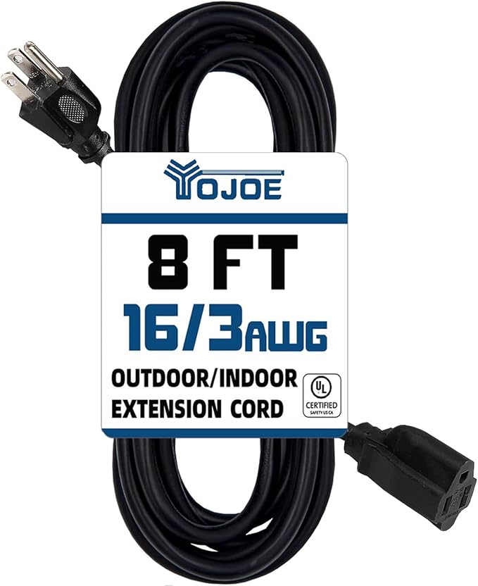 YOJOE Indoor Outdoor Extension Cord, 3 Prong 13A Weatherproof Power Cord by YOJOE