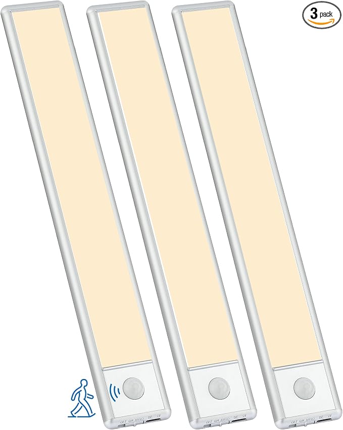 51-LED Motion Sensor Under Cabinet Lighting, 12-inch Magnetic Rechargeable by YLXS
