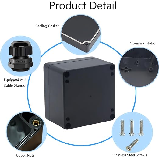 2 Packs Junction Box IP65 Waterproof ABS Plastic Electrical Project Case Power - Image 5