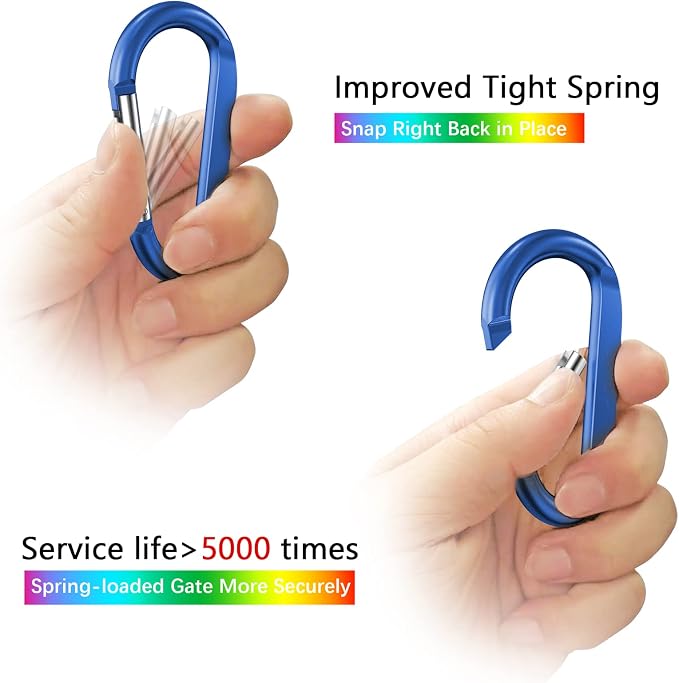 sprookber 3" Carabiner Clip Keychain, D Ring Caribeaner Clip, Key Clip - Image 3