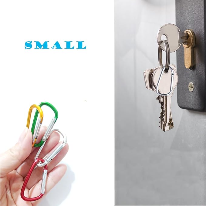 12Pcs Aluminum Carabiner D Ring, Includes Small 1.8" Carbineers, Medium 2.2" D - Image 5