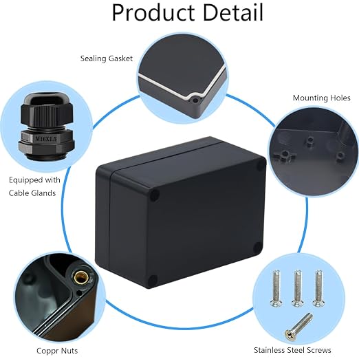 2 Packs Junction Box IP65 Waterproof ABS Plastic Electrical Project Case Power - Image 5