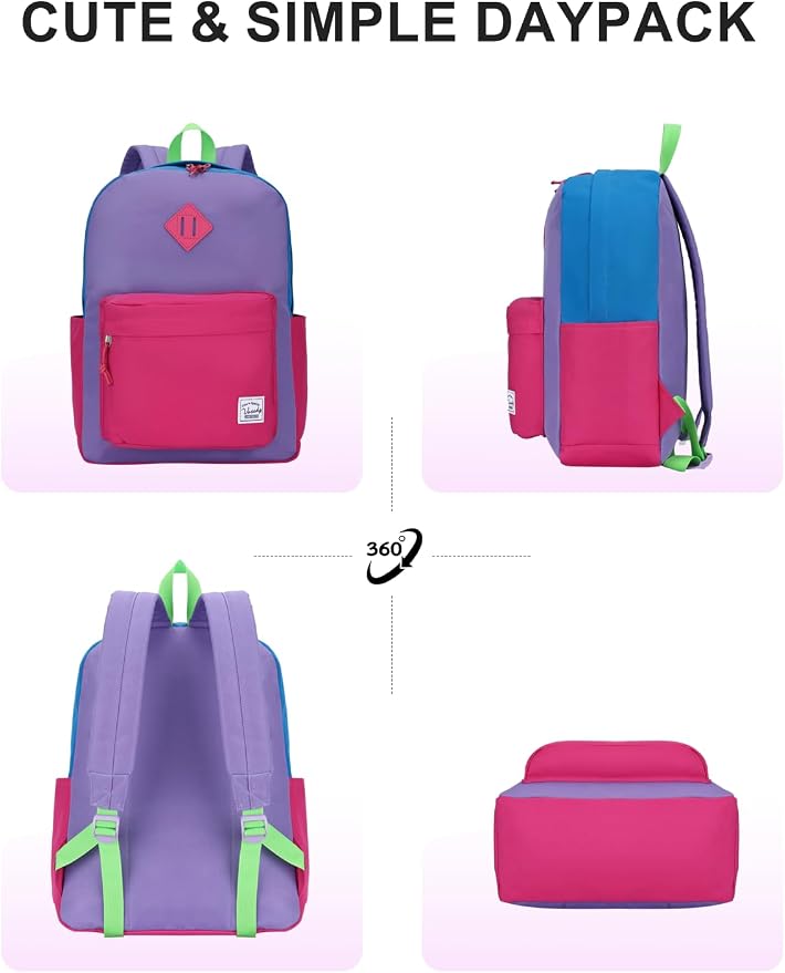 VASCHY Lightweight Backpack for School, Water Resistant Classic Bookbag - Image 6