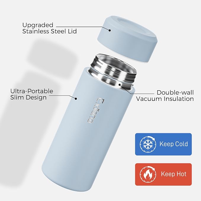 【Upgraded】Exllena Small Insulated Water Bottle 8 oz/250ml– Mini Insulated Water - Image 3