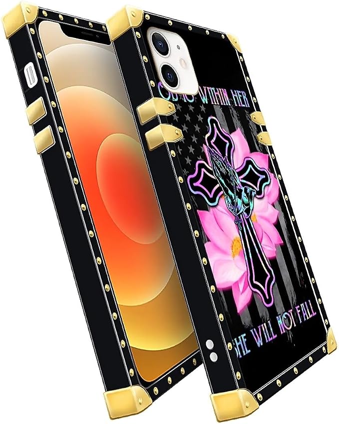 Compatible with iPhone 11 Case, Praying Cross Hands Luxury Golden Decoration - Image 3