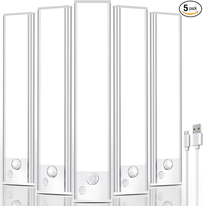 Under Cabinet Rechargeable Lighting: 12 Inch Motion Sensor Dimmable Lights by Vozuji