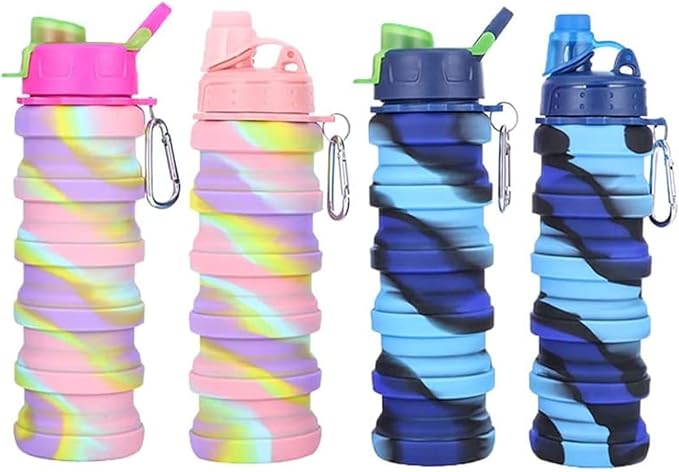 Silicone Collapsible Water Bottles, 16oz 500ml Portable Foldable Expandable - Image 8