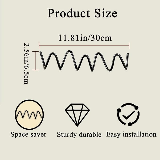 Black Wall Mounted Coat Rack, Decoration Wave Shaped Wall Hooks, Heavy-Duty - Image 4