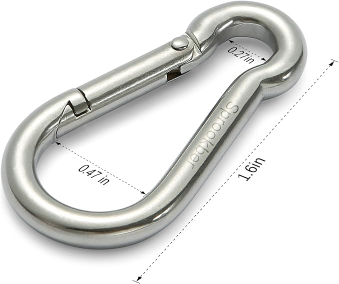 sprookber Stainless Steel Carabiner Spring Snap Hook - Image 2