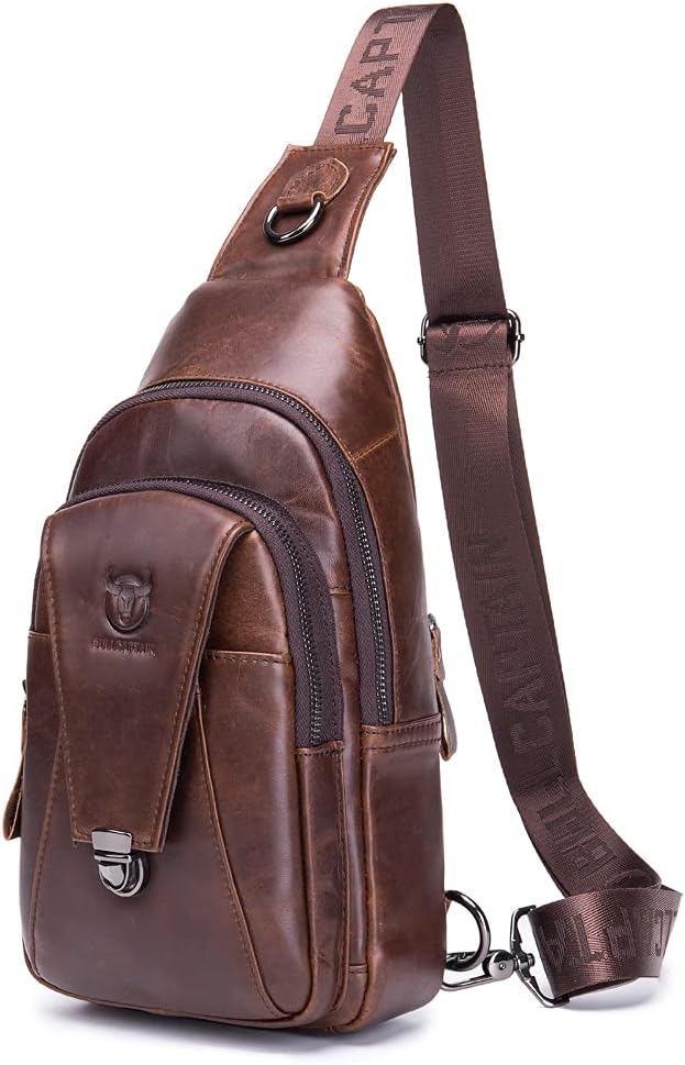 Hebetag Leather Sling Bag Crossbody Backpack by Hebetag