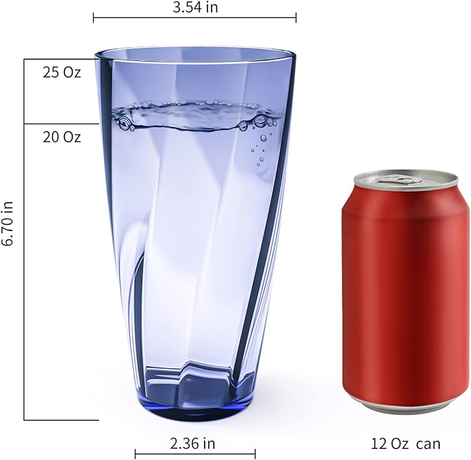 Unbreakable Plastic Cups Plastic Highball Drinking Glasses Tumbler, Large Water - Image 2