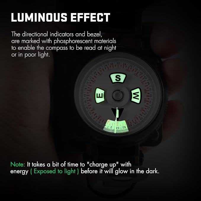 Eyeskey Multifunctional Military Sighting Navigation Compass Impact Resistant & - Image 2