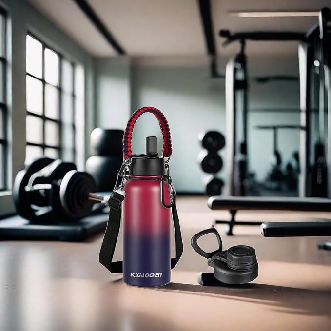 KXIAOCHEN Insulated Water Bottle, Stainless Steel Water Bottle, 2 Lids - Image 7