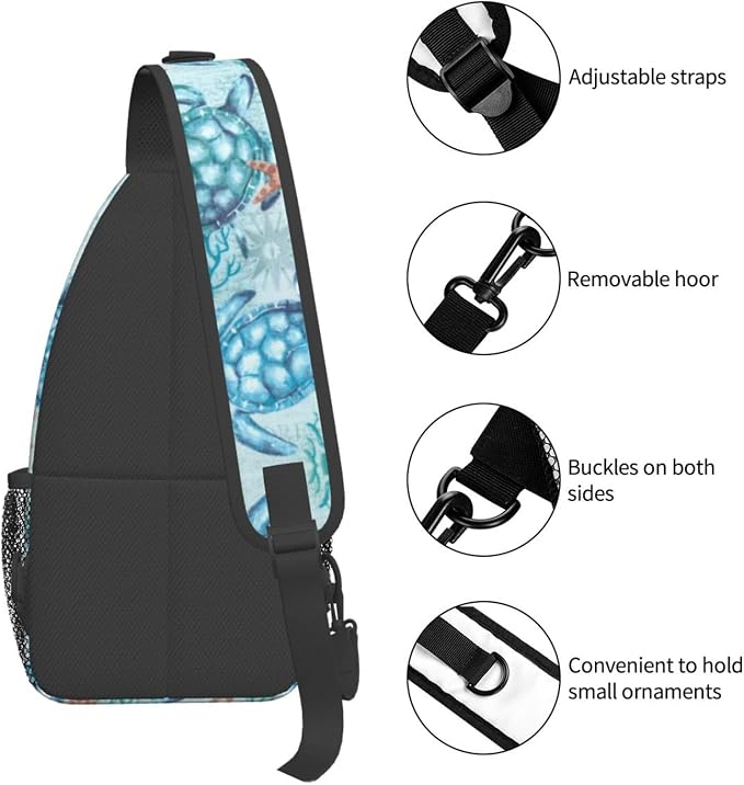 Sea Turtle Sling Backpack for Women Men - Image 5