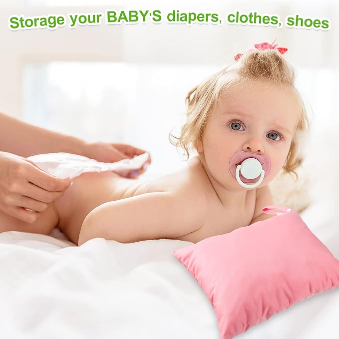 Woanger 10 Pack Wet Dry Bags for Baby Cloth Diapers Waterproof Reusable Travel - Image 5