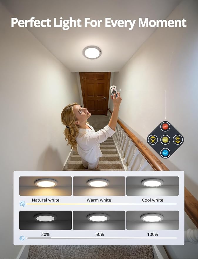 Combuh Battery Operated Shower Light Waterproof Inside, Rechargeable Motion - Image 7