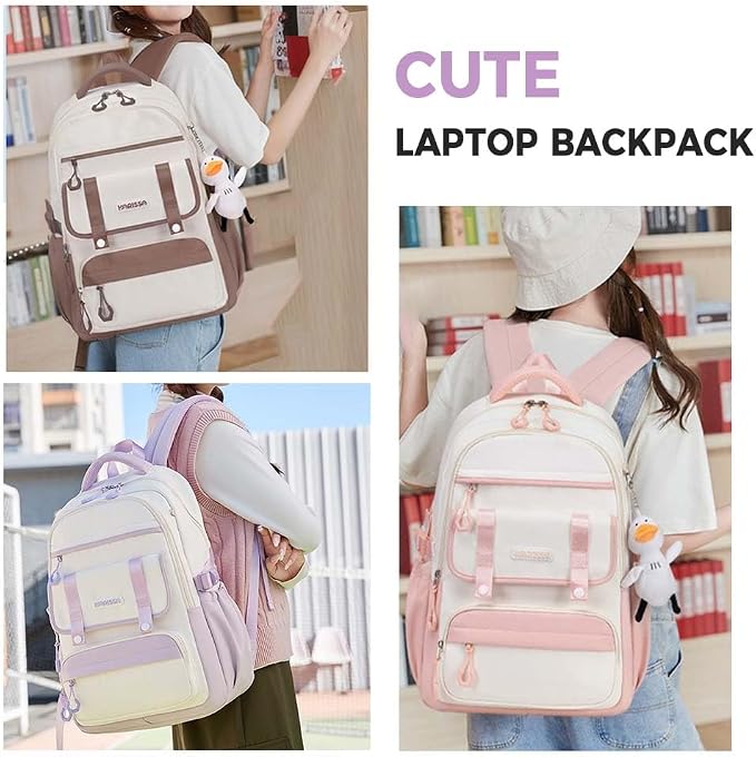Womens Girls Backpack for School Cute Aesthetic Large Laptop Backpack Kawaii - Image 7