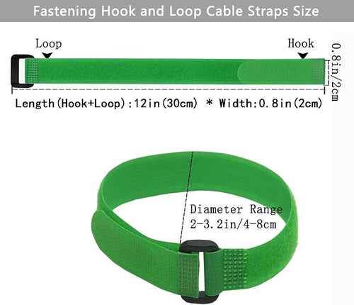 10 Pack Reusable Fastening Cable Ties and Cable Straps Green Color Adjustable - Image 2