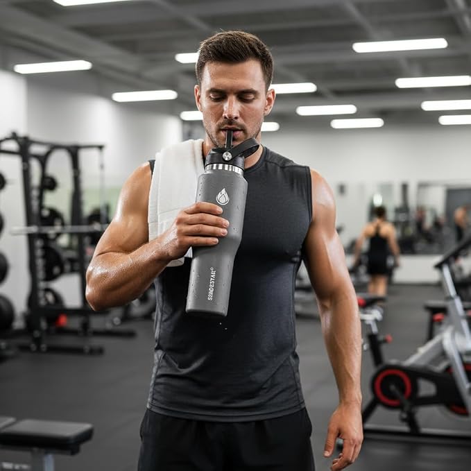 SENDESTAR 40oz Water Bottle Wide Mouth Stainless Steel Vacuum Insulated Double - Image 5