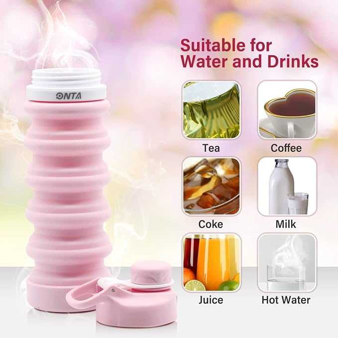 ONTA Collapsible BPA Free Silicone Water Bottle, 20oz - Image 6