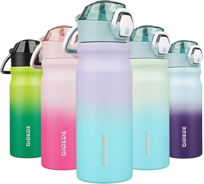 BJPKPK Water Bottle with Straw 18oz Insulated Water Bottles Reusable Stainless by BJPKPK