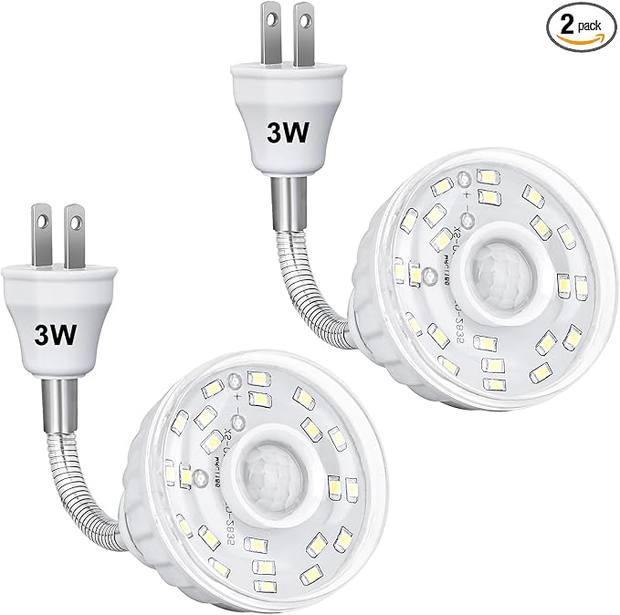 Plug in Motion Sensor Night Light Indoor, PIR Infrared Motion-Activated LED by DEKELIY