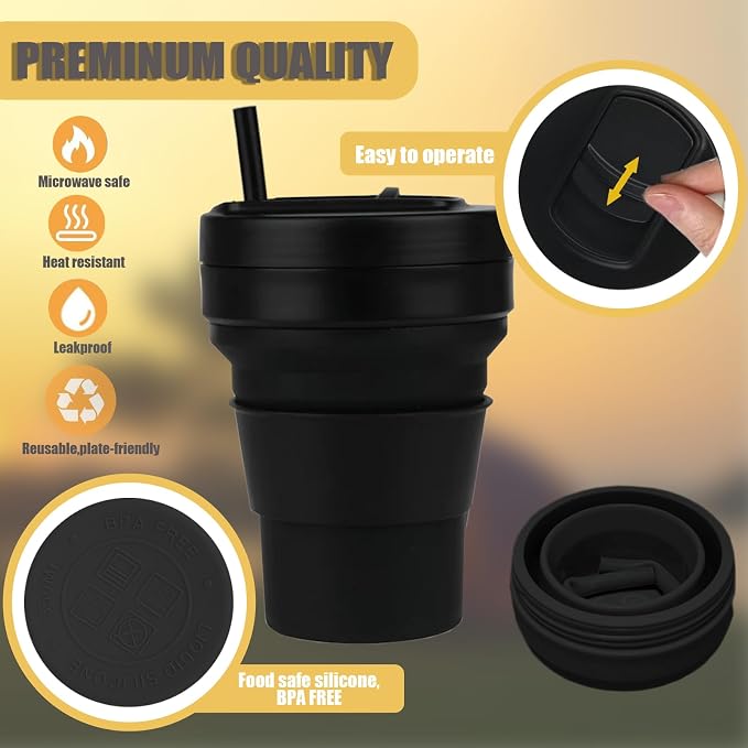 12 Oz Silicone Collapsible Travel Cup - Image 4