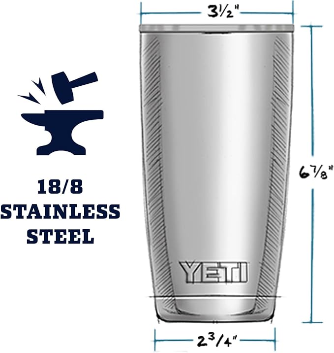 YETI Rambler 20 oz Stainless Steel Vacuum Insulated Tumbler w/MagSlider Lid - Image 6