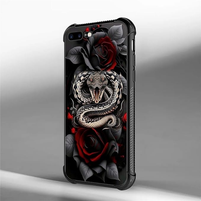 for iPhone 7 Plus/8 Plus Case, Entwined Rose Snake Pattern Graphic Design - Image 5