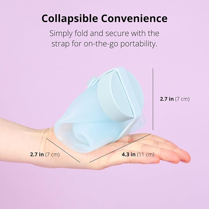 BLUE GINKGO Collapsible Water Bottle – Lightweight, Foldable Silicone Bottle - Image 3
