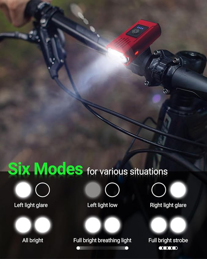 Victoper Bike Light, High Lumens Super Bright Bicycle Lite, 6+4 Modes USB - Image 3