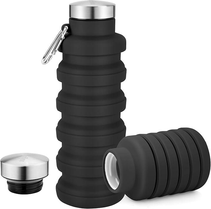 Collapsible Water Bottles 17oz, Portable Leak-Proof Travel Water Bottle by Sitanflex