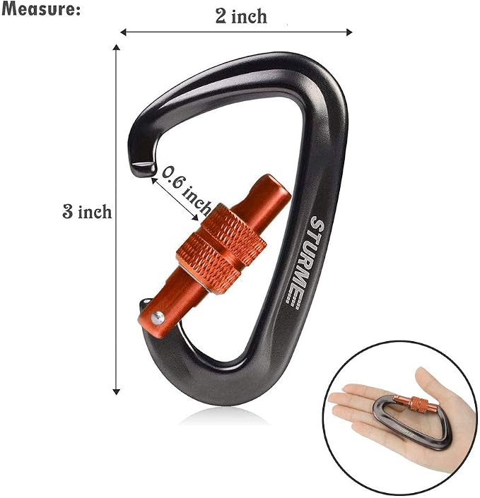 STURME 12kN Heavy Duty Locking Carabiner Clips - Image 2