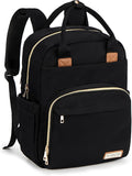 RUVALINO Diaper Bag Backpack, Large Capacity, Waterproof, Deep Black by RUVALINO