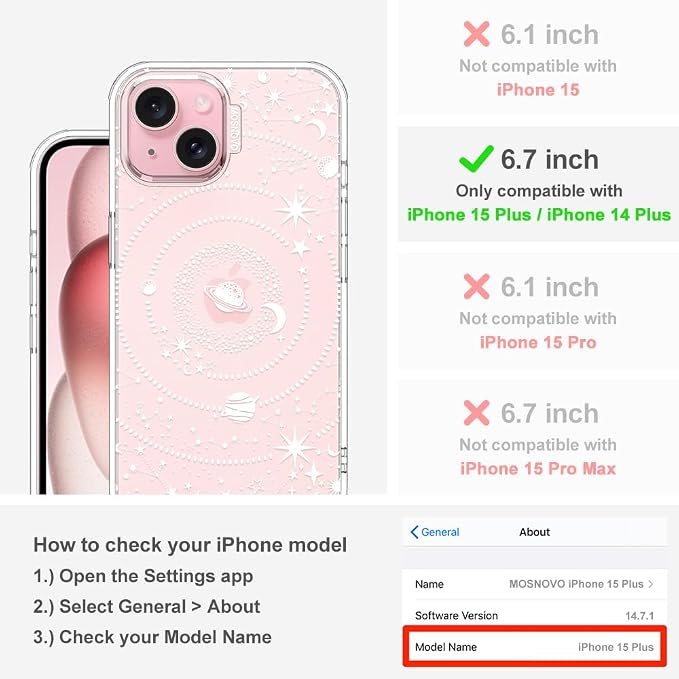MOSNOVO Case for iPhone 15 Plus/iPhone 14 Plus - Image 2