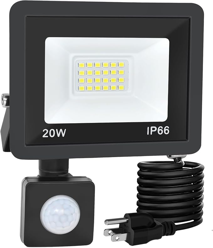 Motion Sensor Flood Light Outdoor, Plug in Motion Sensor Light by Rerbio