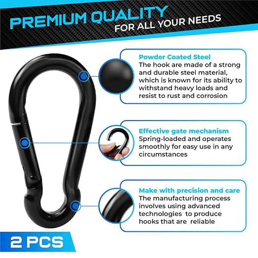 PAMAZY 2Pcs 4In Spring Snap Hooks 700LBS Capacity, Carabiner Clip, Heavy Duty - Image 5