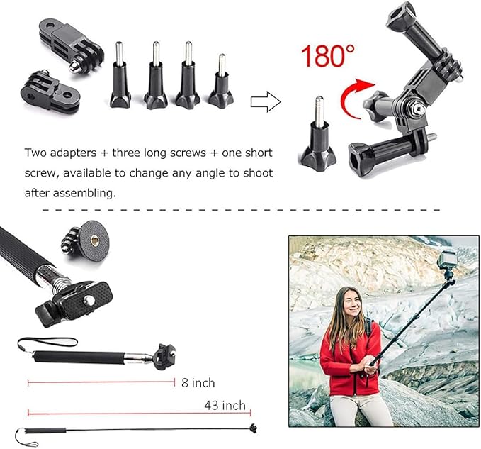 Reflex Camera 19-in-1 Action Camera Accessories Kit Compatible - Image 6