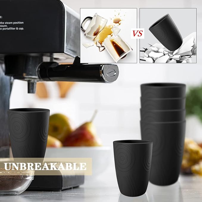 Homienly Wheat Straw Drinkware 12oz Unbreakable Drinking Glasses 6-Piece - Image 6