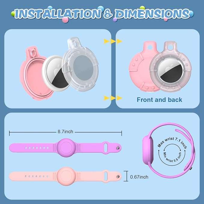 4 Pack for AirTag Bracelet & Air tag Necklace, Soft Silicone Wristband Air Tag - Image 7