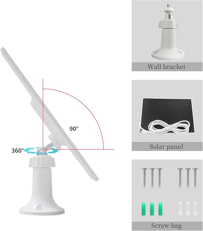 4W Solar Panel for Security Camera, Type C&Micro Solar Panel Charger for - Image 6