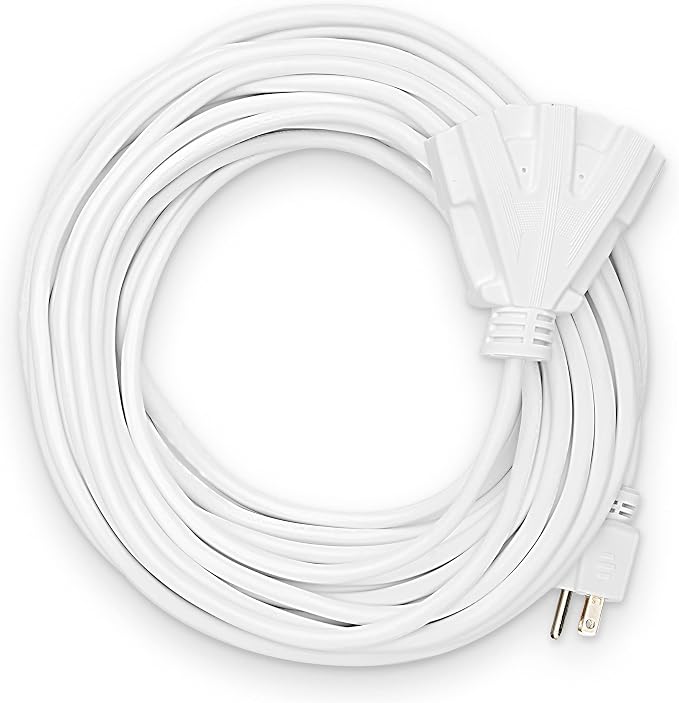 Holiday Lighting Outlet 50-Foot White Extension Cord, 3-Prong Indoor & Outdoor by HLOLighting